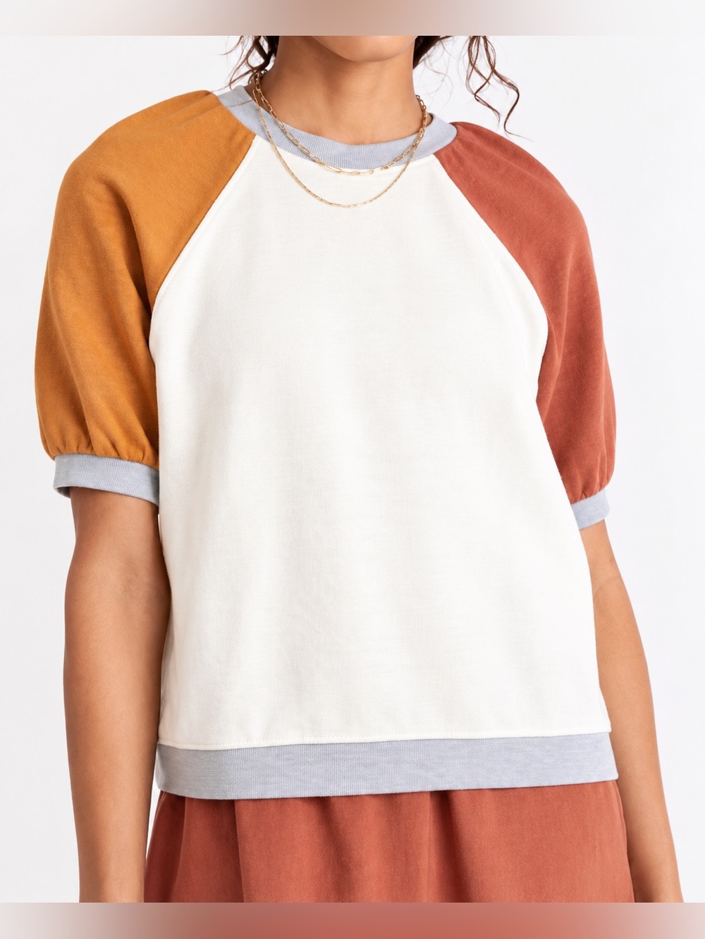 Madewell colorblock short sleeve sweater, small